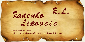 Radenko Lipovčić vizit kartica